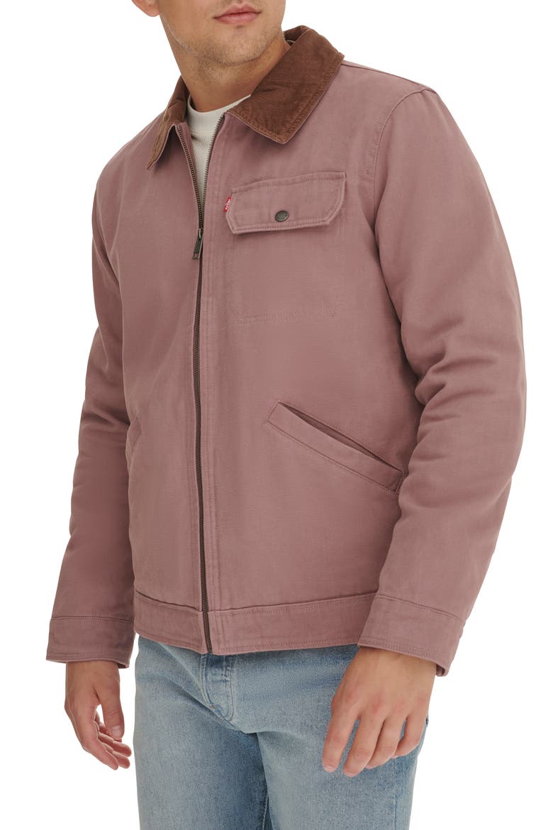 Corduroy Collar Workwear Jacket, Alternate, color, MAUVE COMB