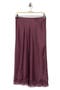 Lace Trim Satin Midi Skirt
