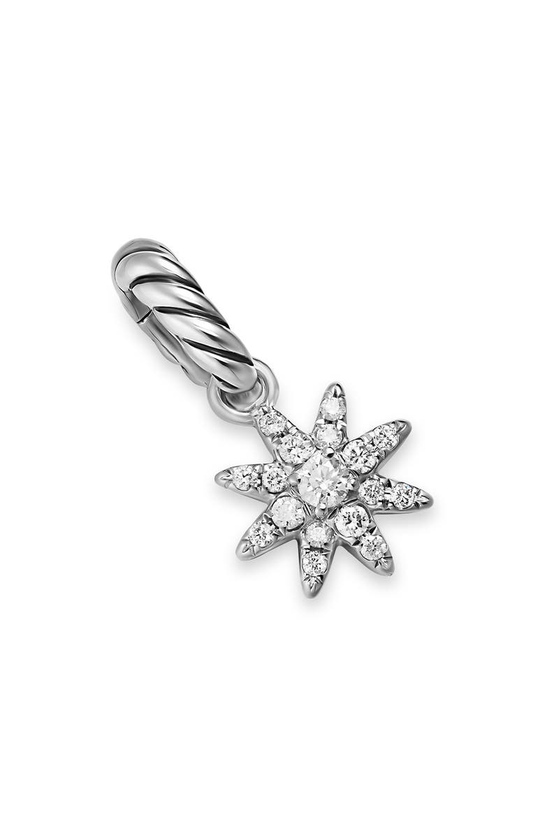 David Yurman Petite Starburst Pendant in Sterling Silver with Full Pavé Diamonds, 10mm, Main, color, Silver Pave