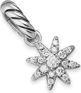 David Yurman Petite Starburst Pendant in Sterling Silver with Full Pavé Diamonds, 10mm