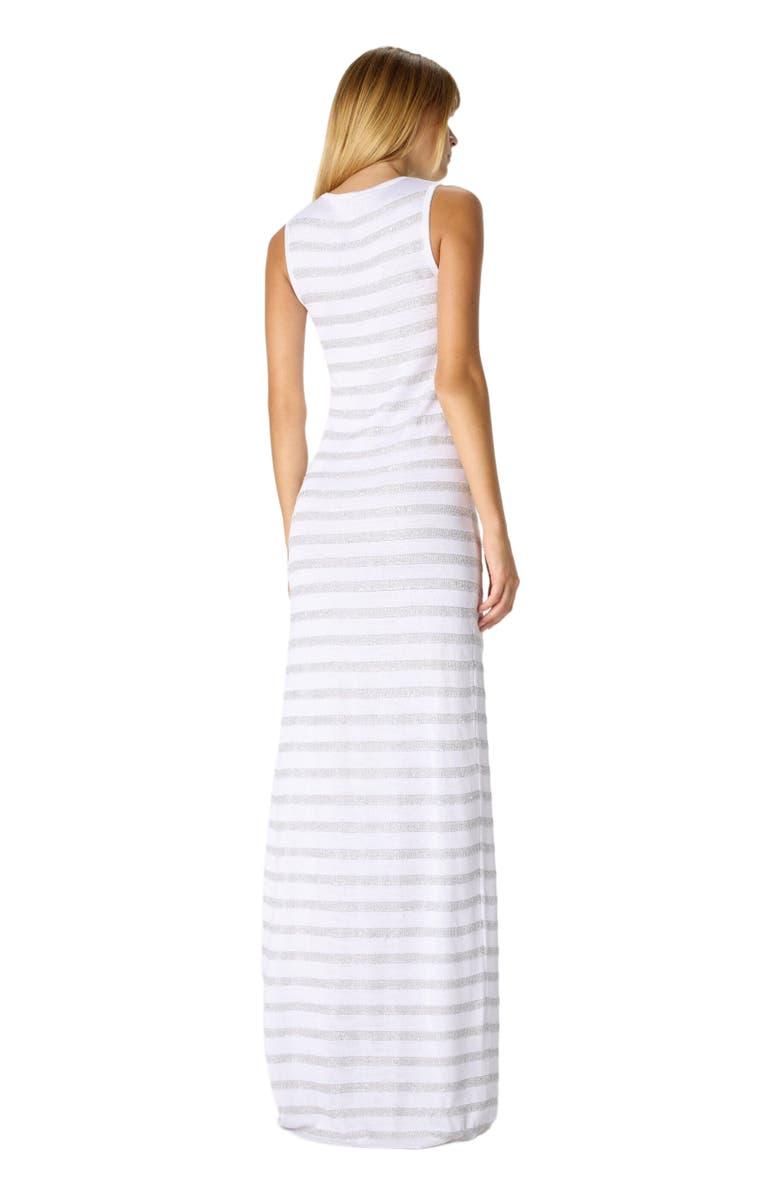 Missoni Sleeveless Striped Viscose Gown With Slit, Alternate, color, Green& Brown