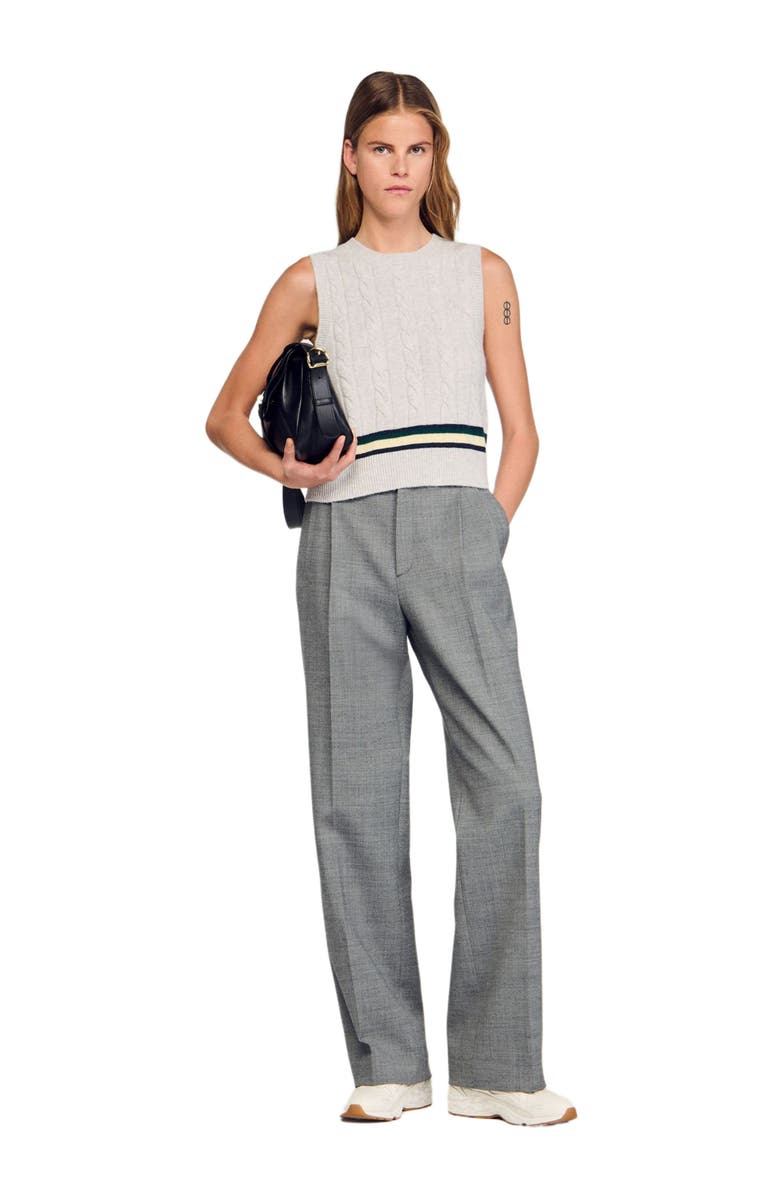 SANDRO Straight-leg trousers, Main, color, Grey