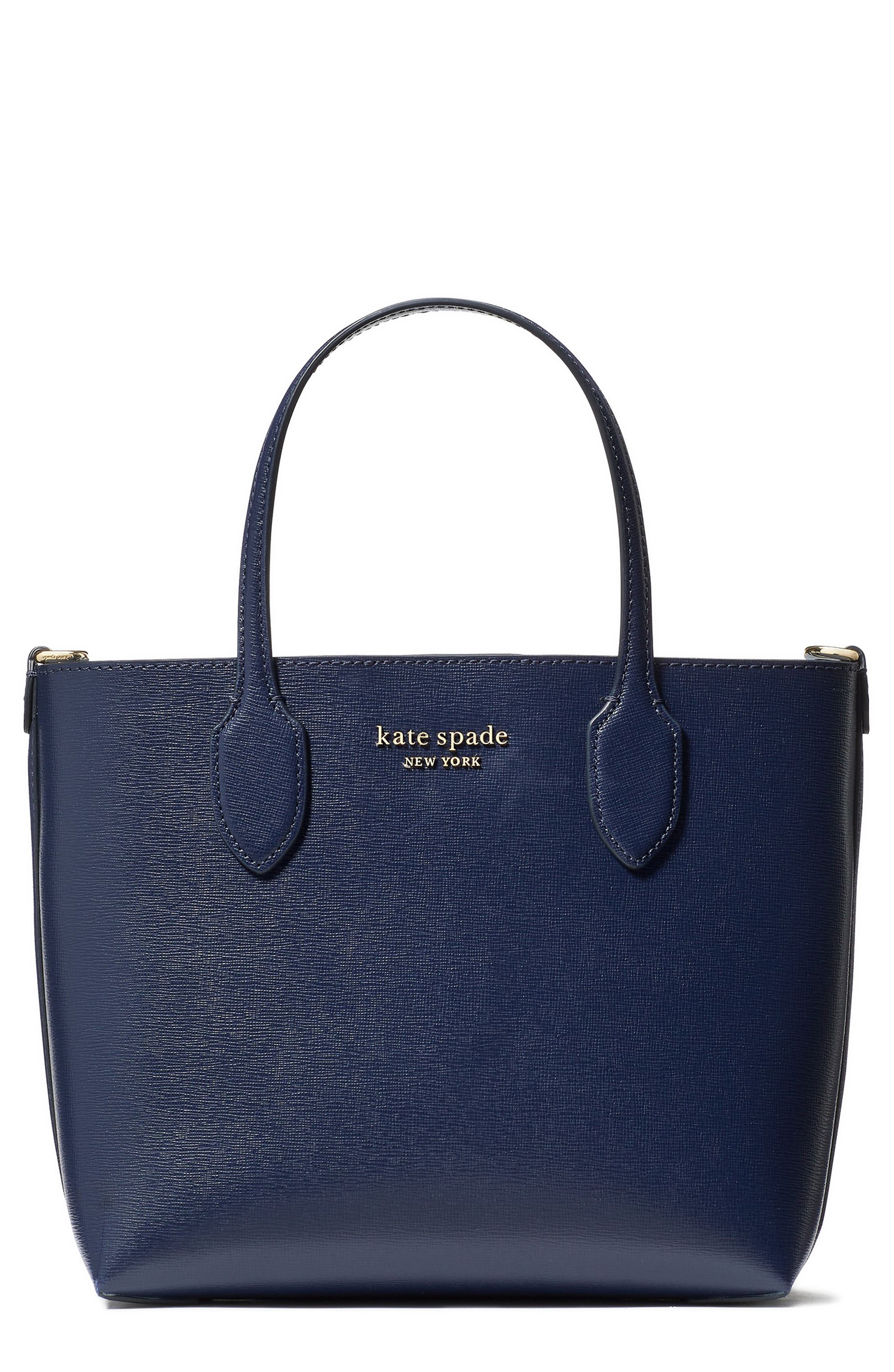 medium bleecker saffiano leather tote, Main, color, PARISIAN NAVY