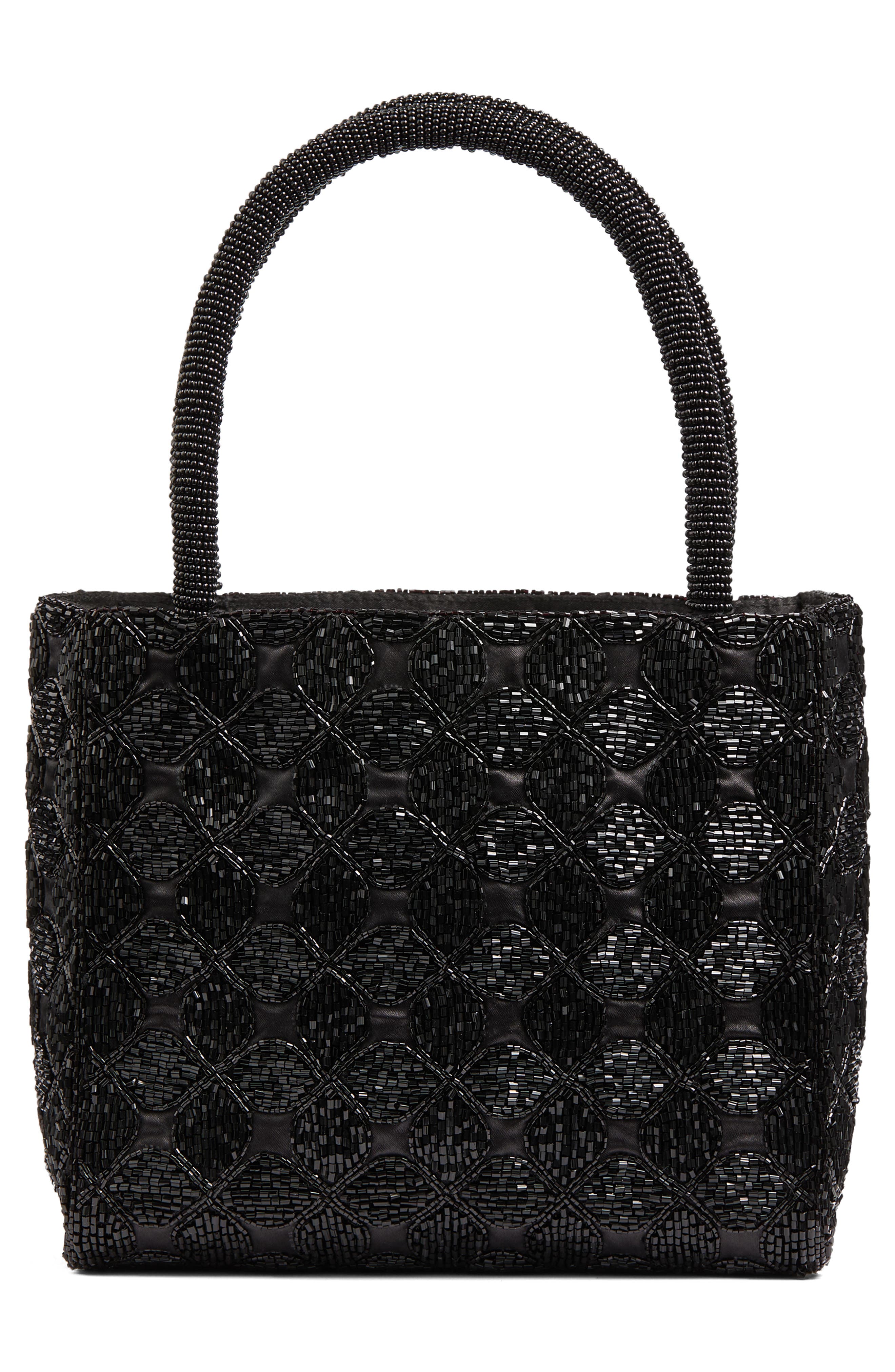 LK Bennett Valerie Bungle Bead Top Handle Bag, Alternate, color, Black
