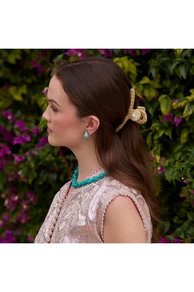 Raffia Shell Claw Clip, Alternate, color, NATURAL 250