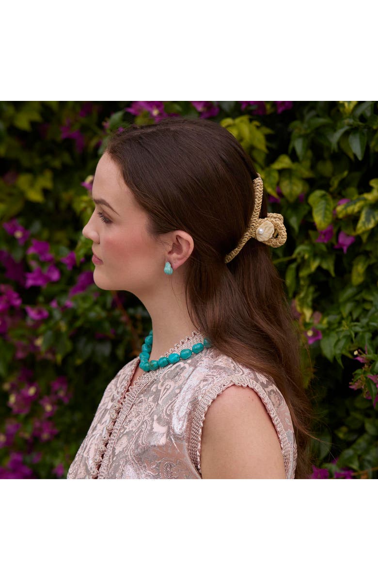 Lele Sadoughi Raffia Shell Claw Clip, Alternate, color, Natural 250