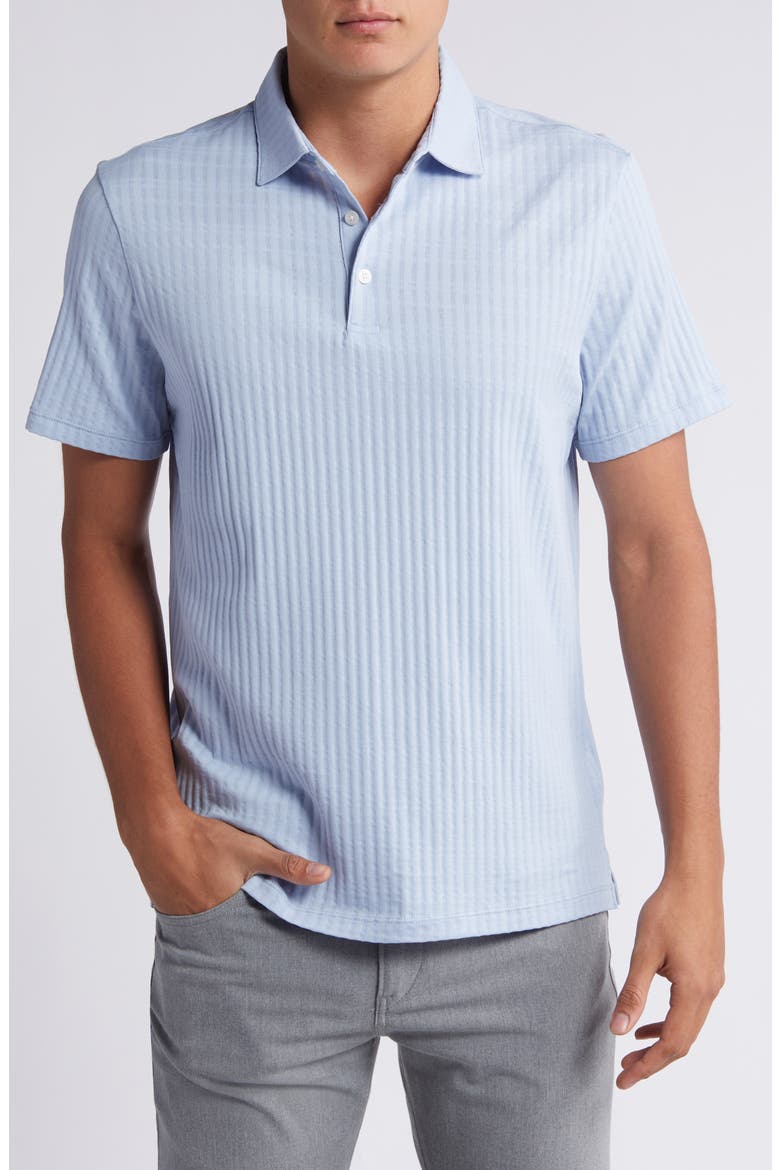 Mozart Slim Fit Jacquard Polo, Main, color, LIGHT BLUE