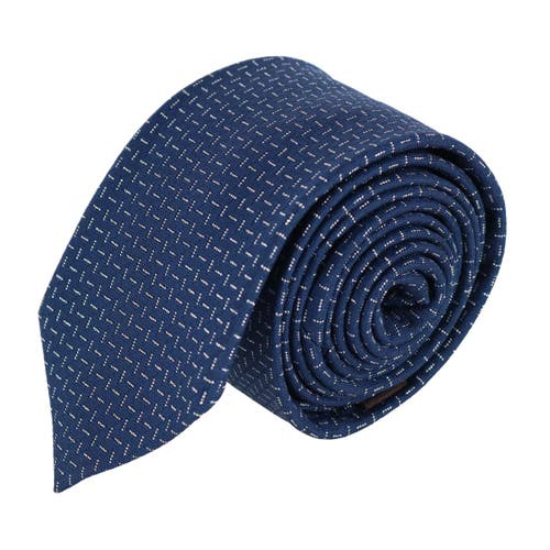 Trafalgar Baldwin Metallic Dash Silk Business Necktie In Navy