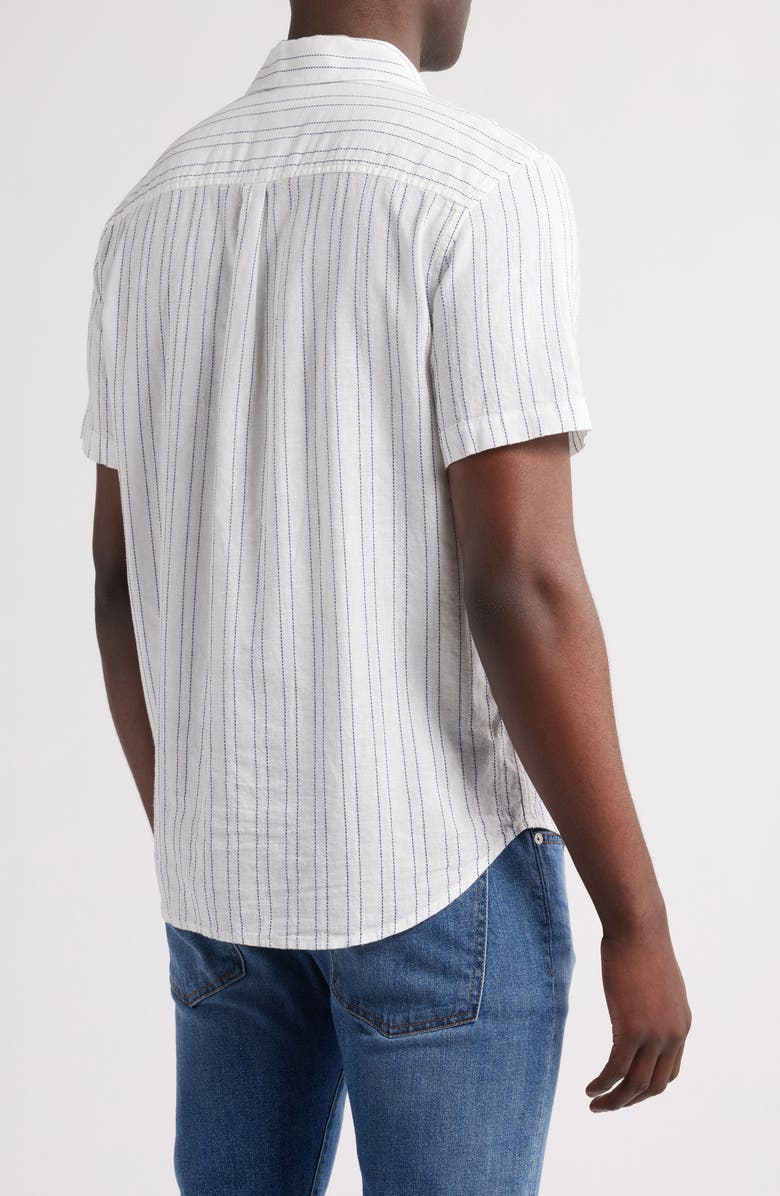 AG Aiden Stripe Short Sleeve Button-Up Shirt, Alternate, color, Micro Blue/White Stripe
