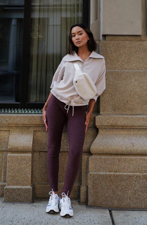 Zella Live In High Waist Leggings In Burgundy Fudge Melange