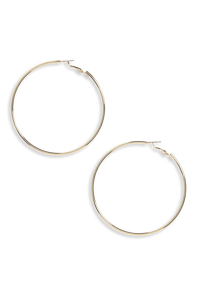 Gold Hoop Earrings, Main, color, GOLD