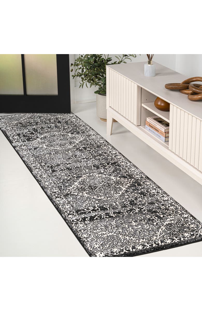 JONATHAN Y Modern Persian Vintage Medallion Area Rug, Alternate, color, Black