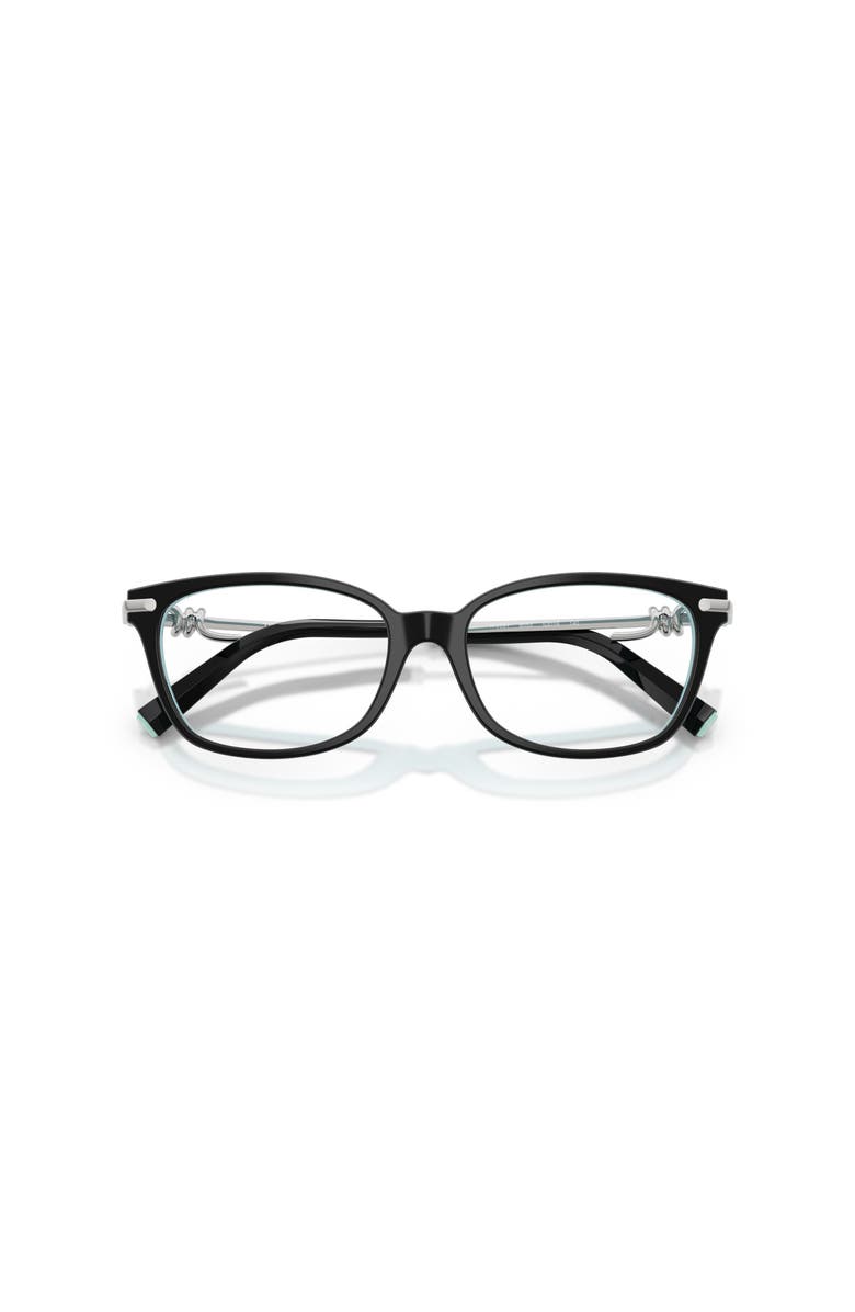 Tiffany & Co. 53mm Rectangle optical glasses, Alternate, color, Black