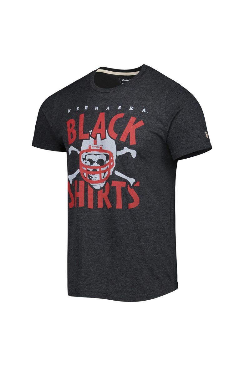 Men's Homefield Heathered Charcoal Nebraska Huskers Blackshirts Football Vintage T-Shirt, Alternate, color, Heather Charcoal