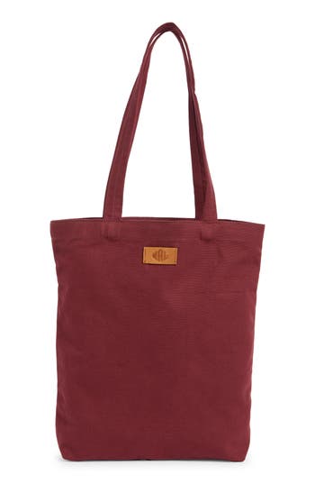 New Amsterdam Leatherworks Eden Canvas Tote Bag In Burgundy