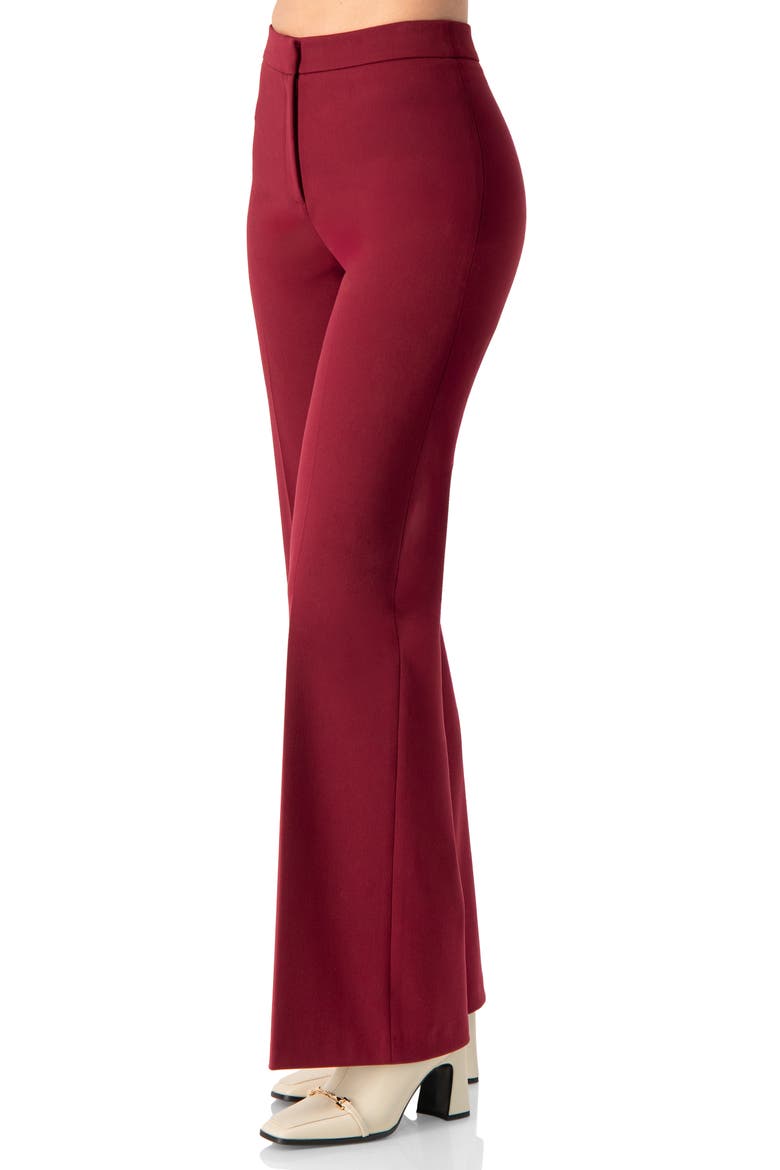 Flared Solid Pants, Alternate, color, Wine