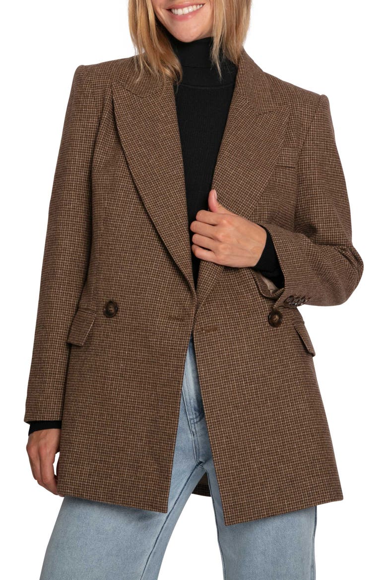 Big Brother Talk Double Breasted Blazer, Alternate, color, BROWN