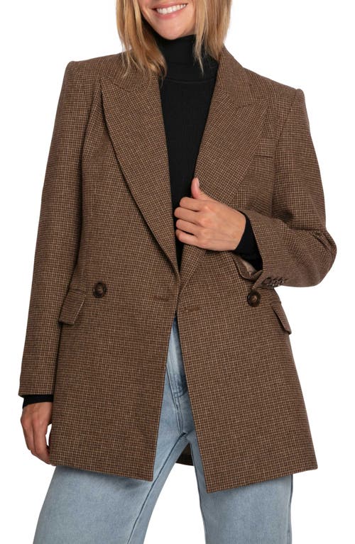 Belle & Bloom Big Brother Talk Double Breasted Wool Blend Blazer In Brown
