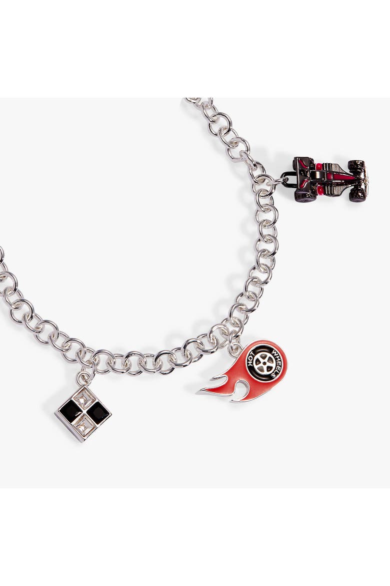 Hot Wheels Racecar Toggle Charm Bracelet, Alternate, color, Silver
