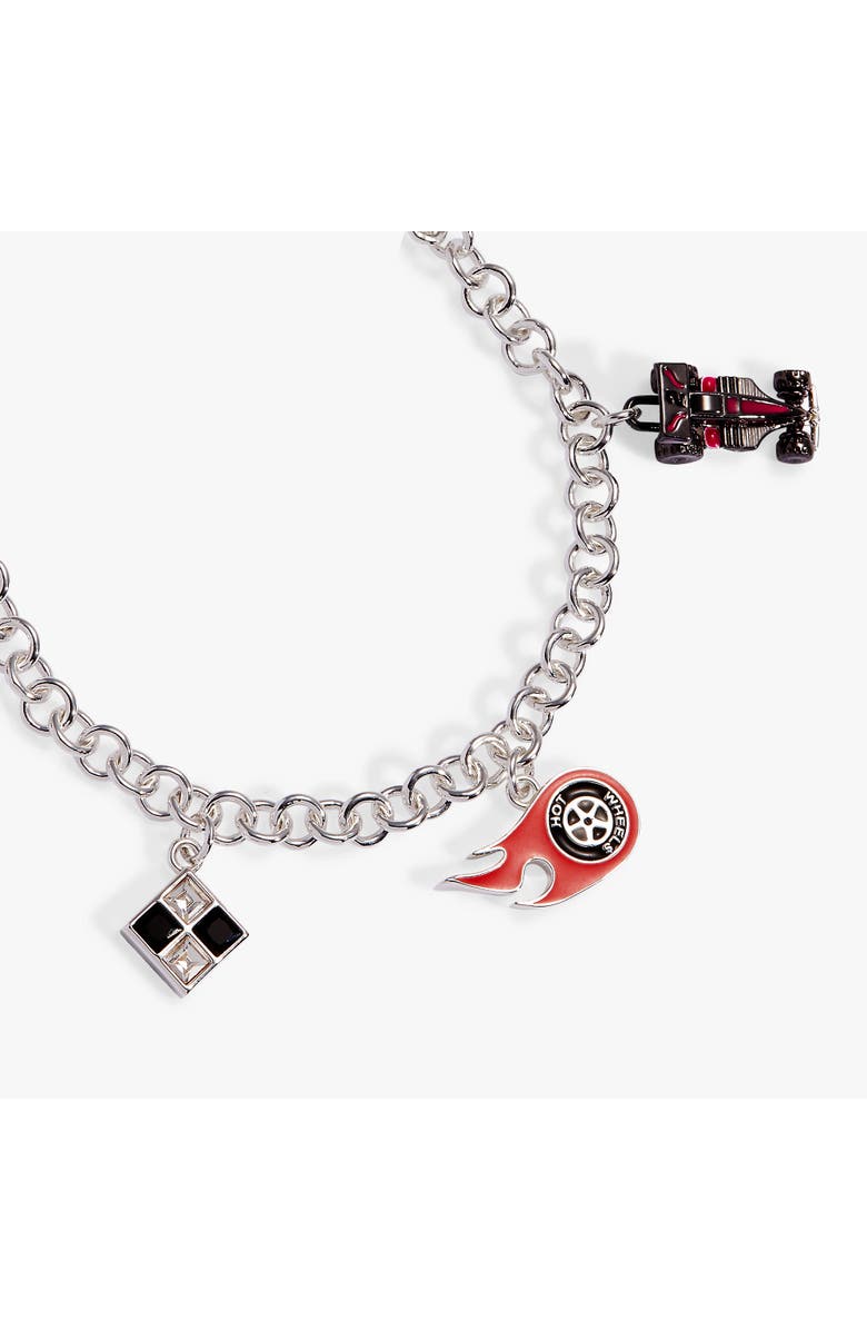 Alex and Ani Hot Wheels Racecar Toggle Charm Bracelet, Alternate, color, Silver