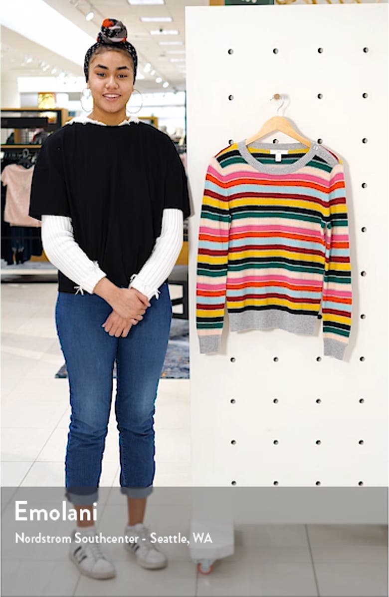 Shoulder Button Cotton & Wool Blend Crewneck Sweater, sales video thumbnail