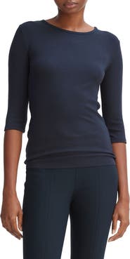 Vince Elbow Sleeve Rib Top