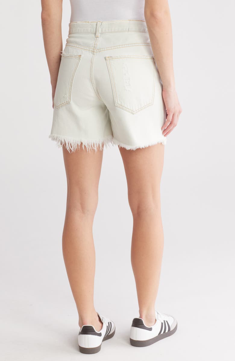 THE GREAT. The Easy Distressed Denim Cutoff Shorts, Alternate, color,