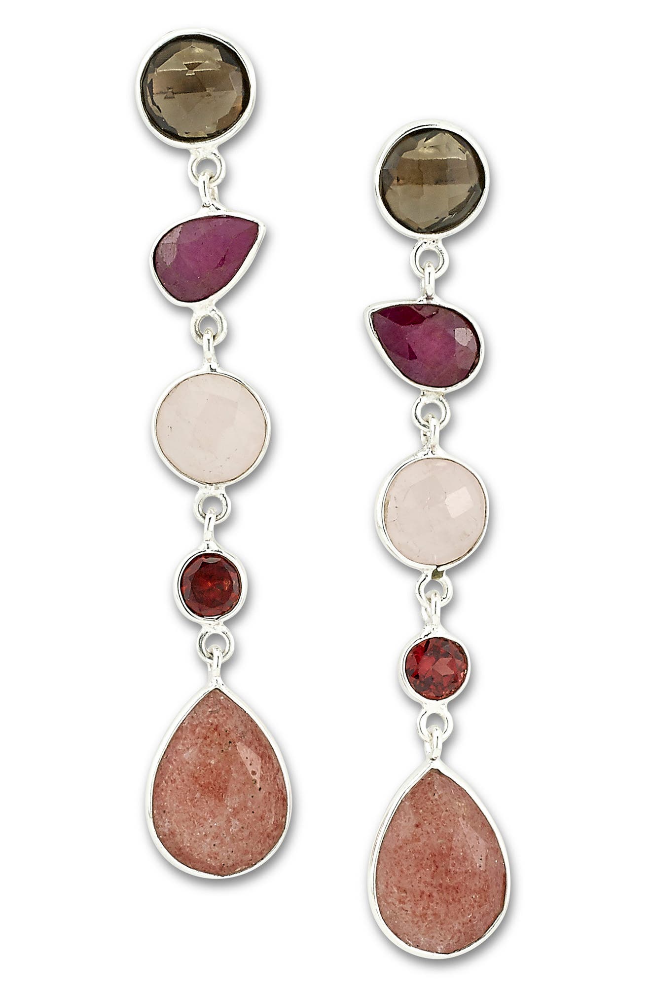SAMUEL B. Sterling Silver Semiprecious Stone Drop Earrings