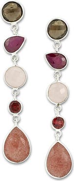 SAMUEL B. Sterling Silver Semiprecious Stone Drop Earrings
