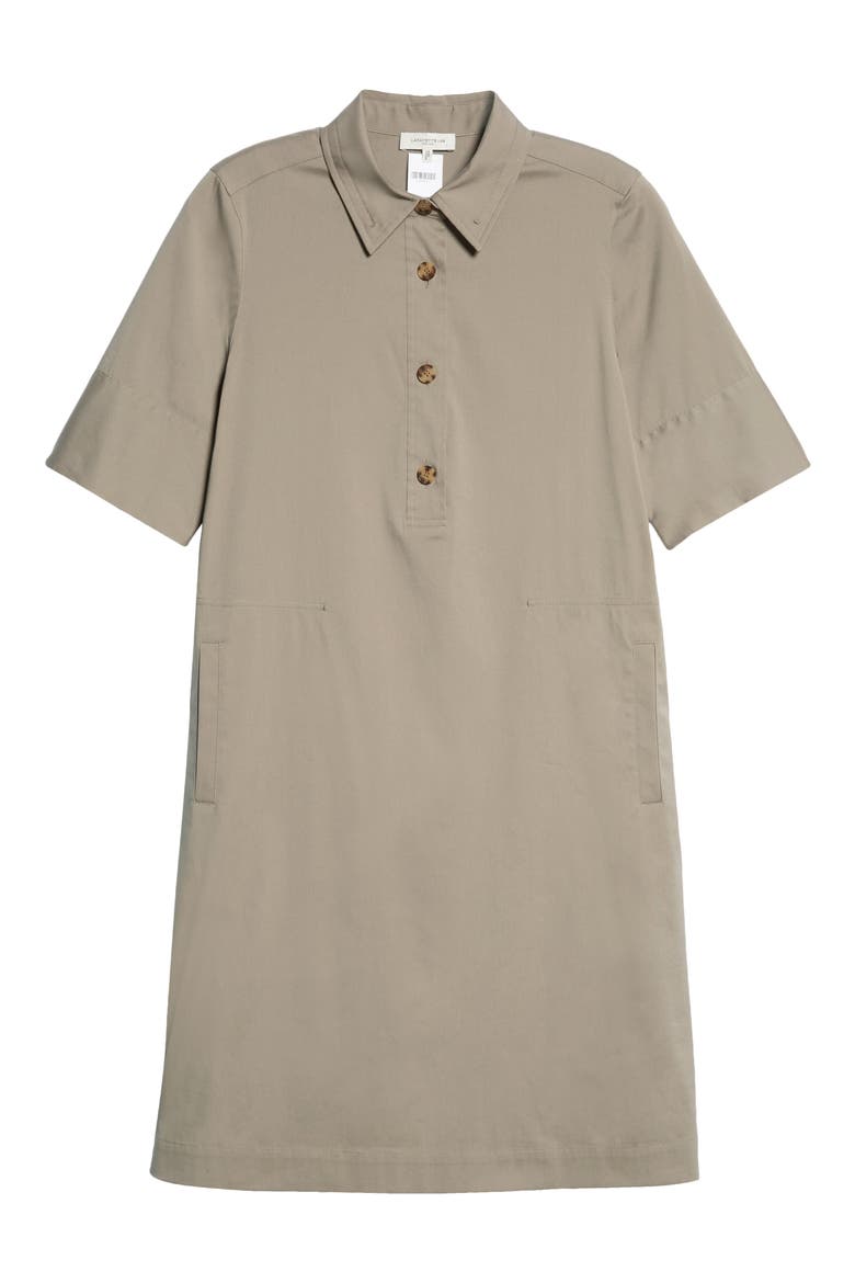 Conroy Classic Stretch Cotton Blend Shirtdress, Alternate, color, MINK GREY