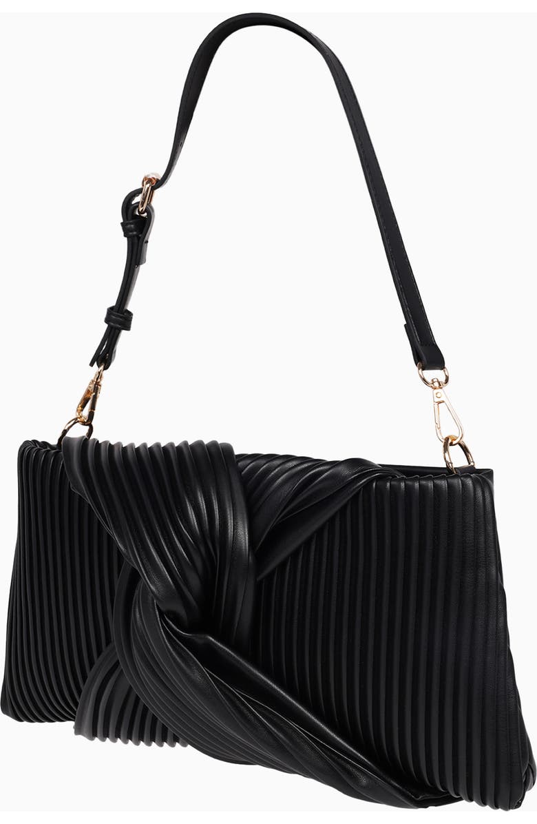 JASON WU Pleated Knot Clutch, Alternate, color, Black