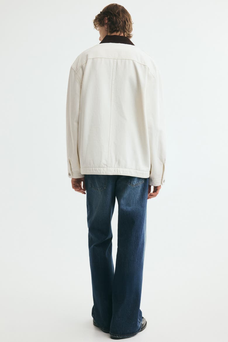 Denim Workwear Jacket, Alternate, color, Cream/dark brown