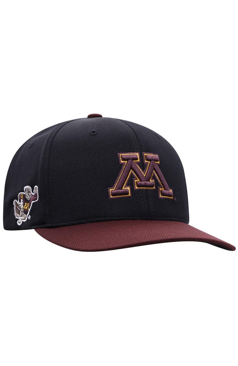 TOP OF THE WORLD Men's Top of the World Black Minnesota Golden Gophers Reflex Fitted Hat, Main, color, Black