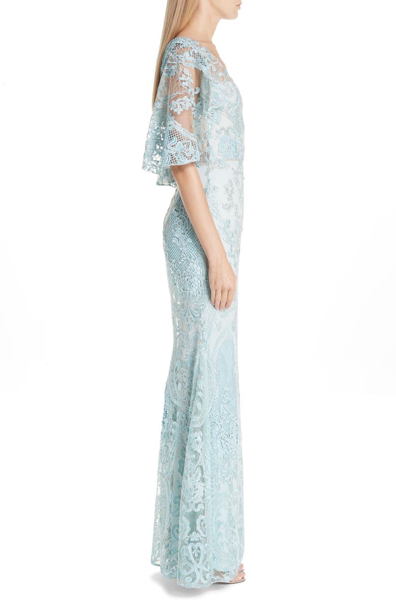 PatBO Patricia Bonaldi PatBO Flutter Sleeve Beaded Lace Gown, Alternate, color,