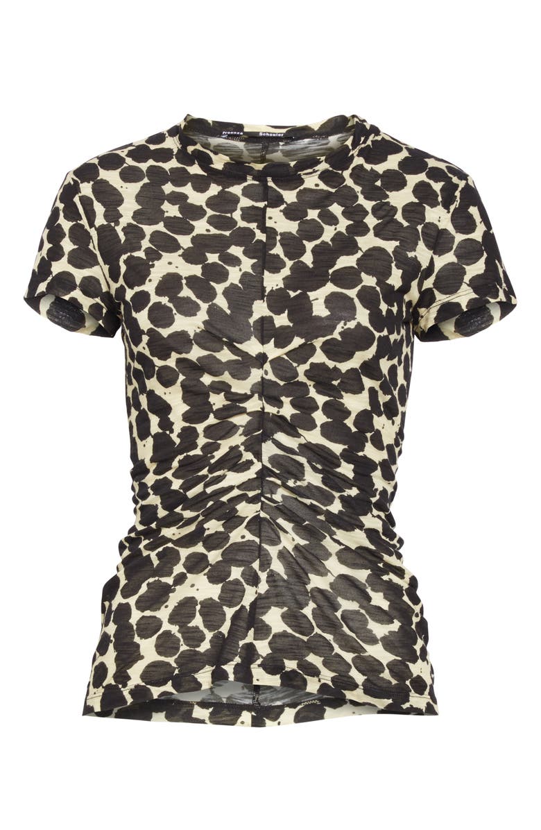 Proenza Schouler Dot Print Ruched Tissue Jersey Tee, Alternate, color, 