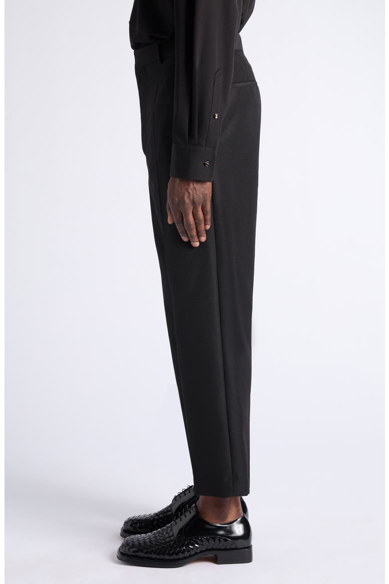 Black Mohair & Wool Crop Straight Leg Trousers, Alternate, color, 1010 DOUBLE BLACK