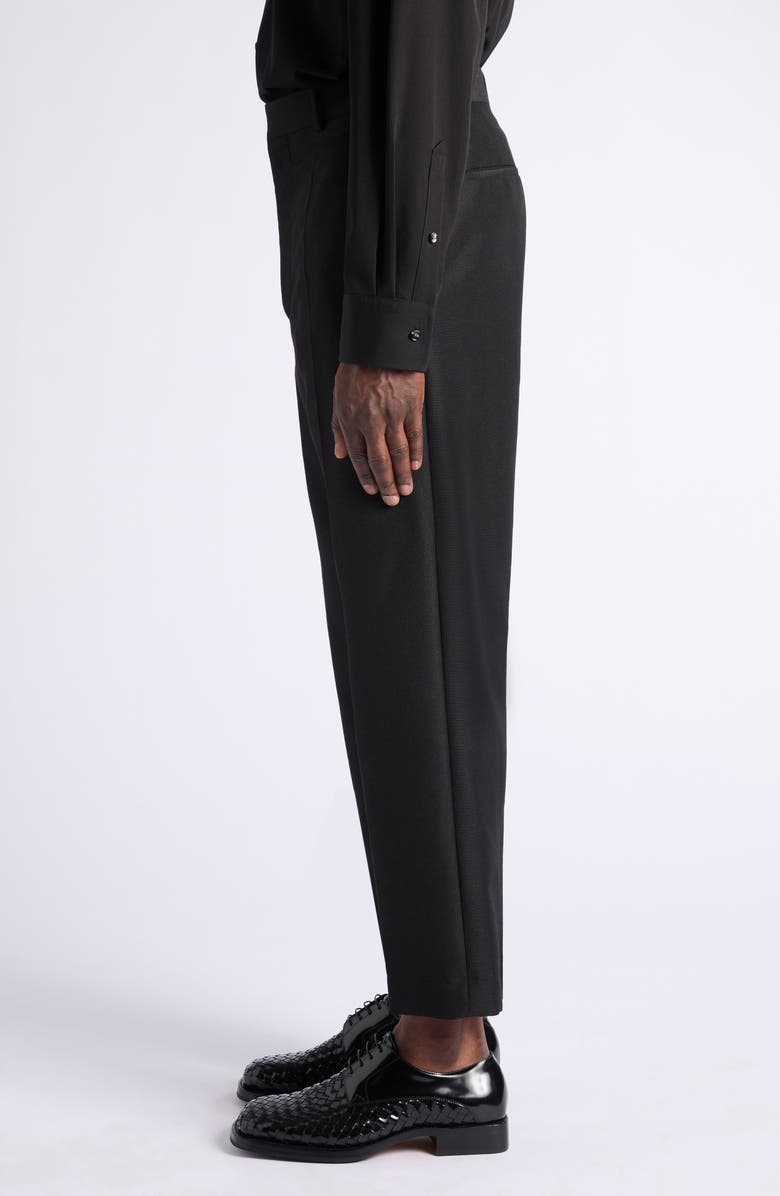 Bottega Veneta Black Mohair & Wool Crop Straight Leg Trousers, Alternate, color, 1010 Double Black