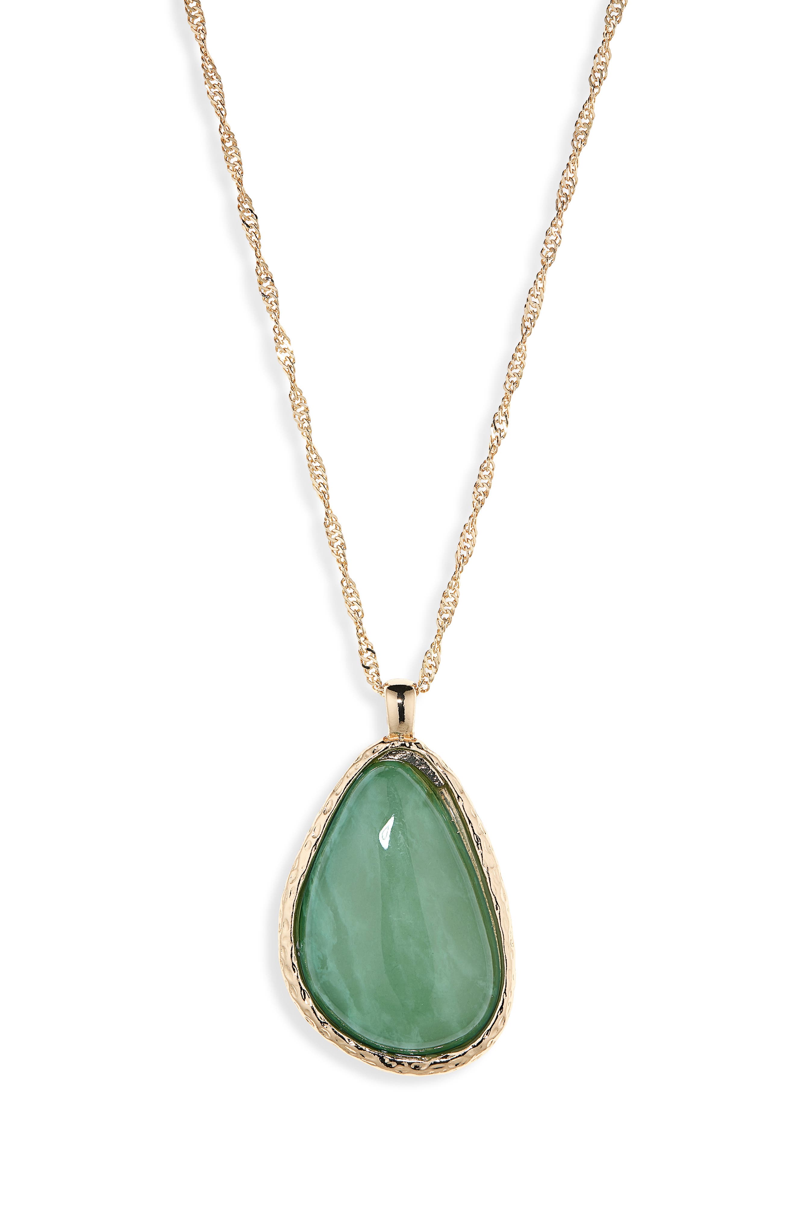 NORDSTROM RACK Classic Color Stone Pendant Necklace