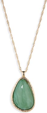 NORDSTROM RACK Classic Color Stone Pendant Necklace