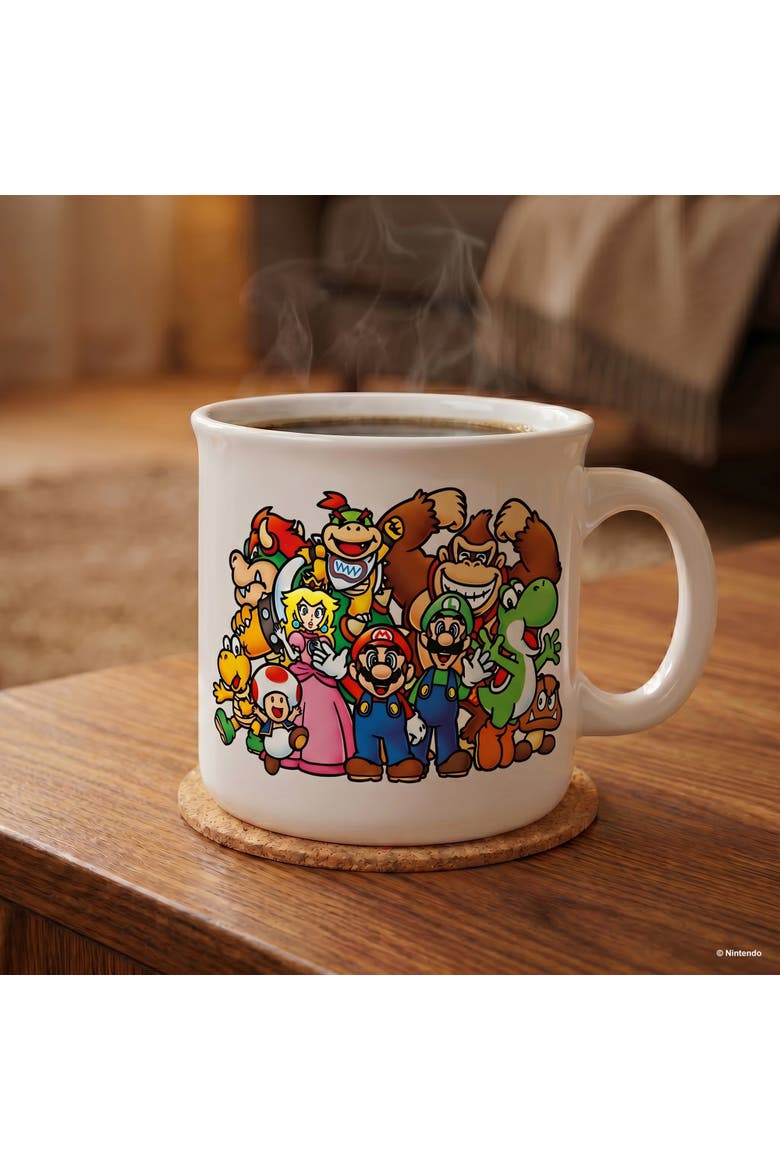 20 oz Super Mario Lineup Ceramic Camper Mug, Alternate, color, White