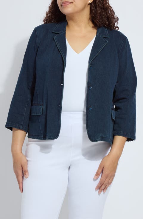 'Lyssentials Della Bracelet Sleeve Blazer (Plus)