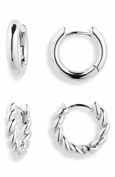 NORDSTROM RACK Demi Fine 2-Pack Assorted Huggie Hoop Earrings