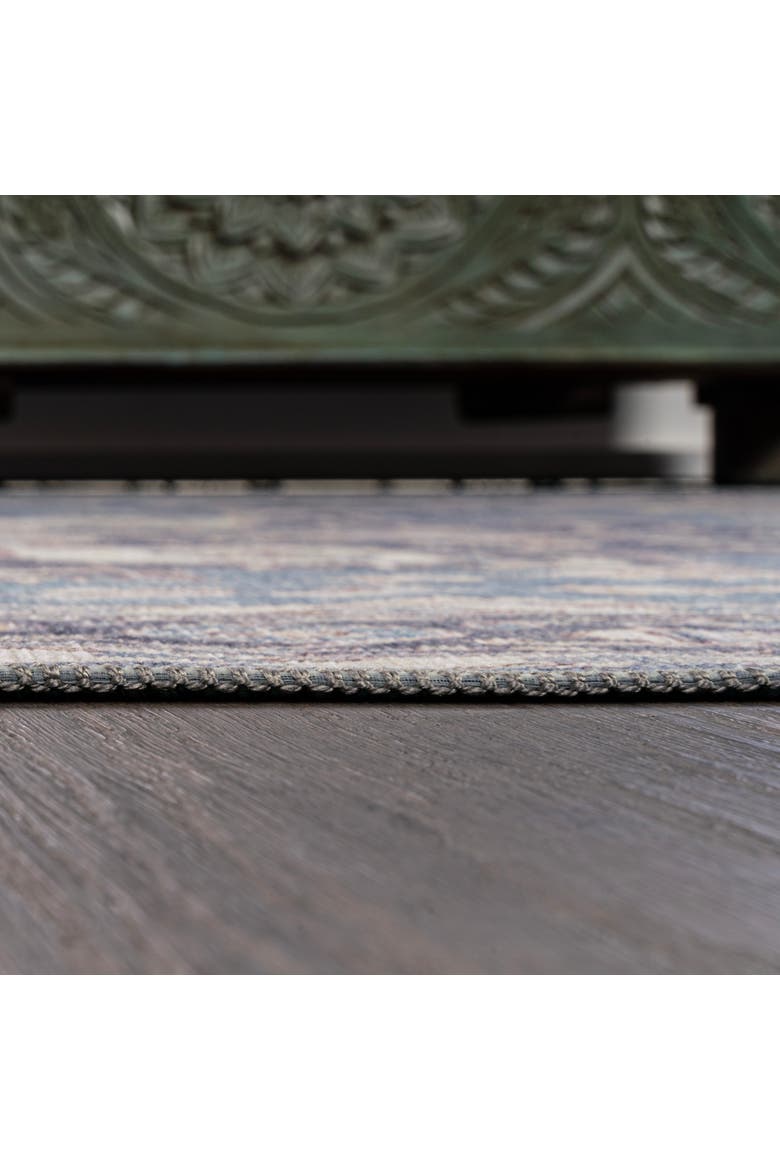 Maris Ornate Medallion Machine-Washable Area Rug, Alternate, color, Blue/Cream