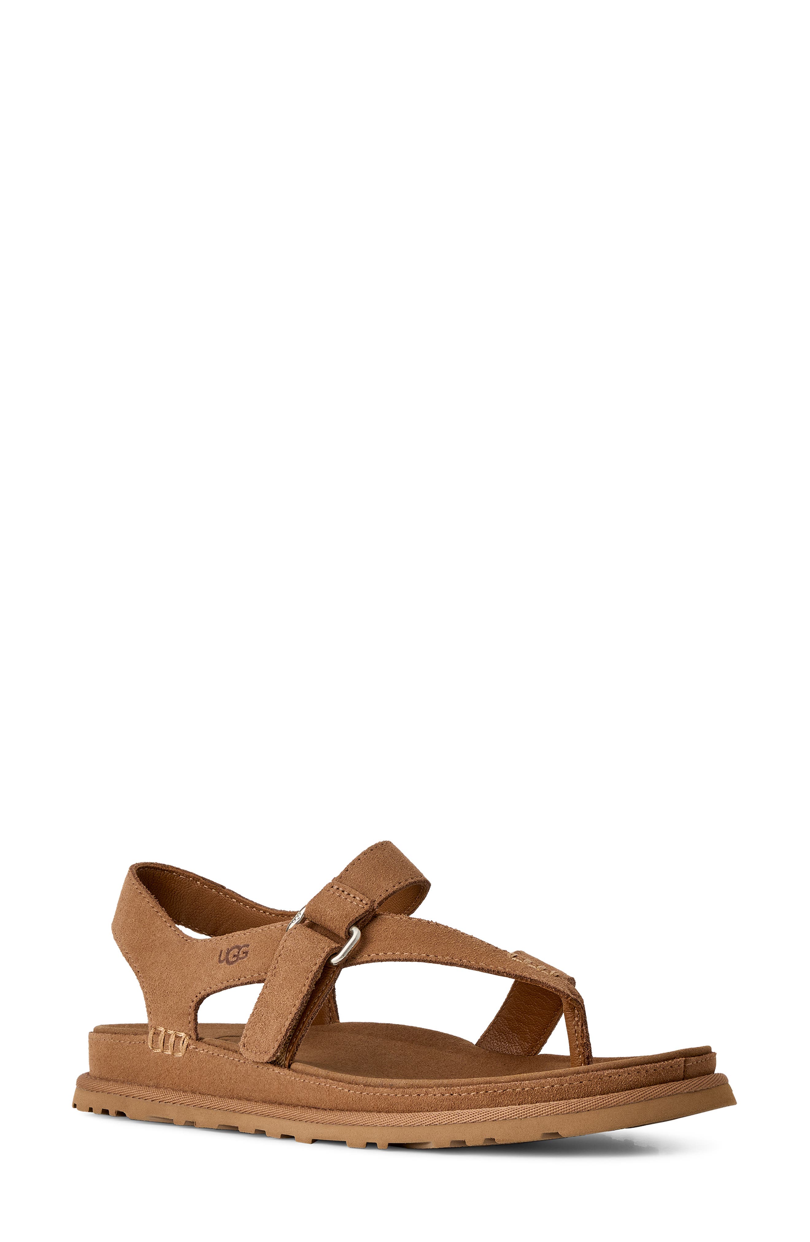 UGG<sup>®</sup> GoldenGaze Toe Post Sandal, Main, color, Chestnut