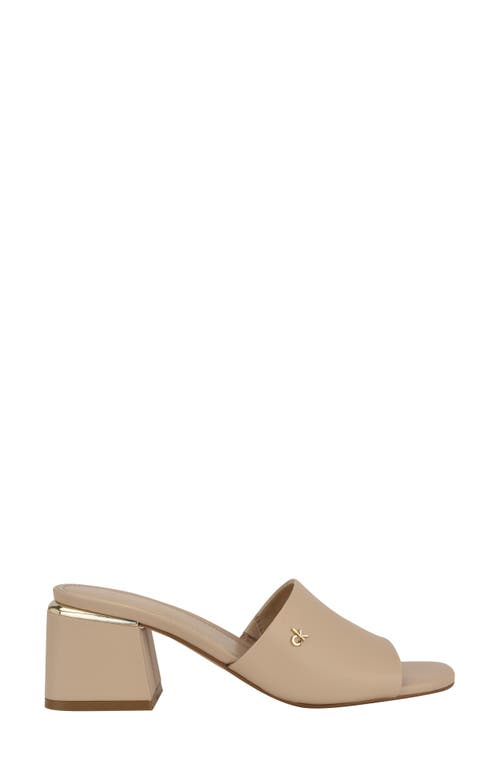 Calvin Klein Women's Rowena Block Heel Slip-on Sandals In Light Natural