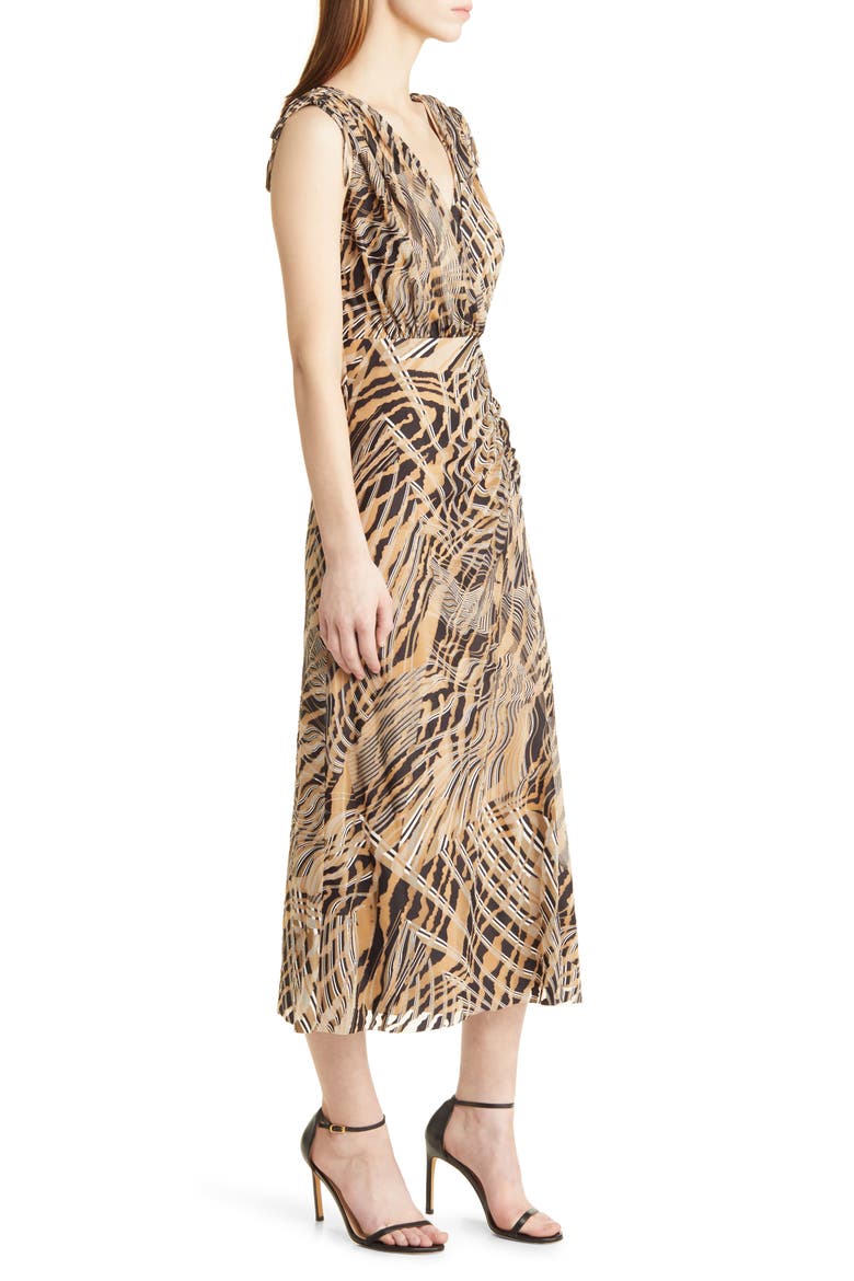 Abstract Print Tie Shoulder Dress, Alternate, color, ANNE BLACK MULTI