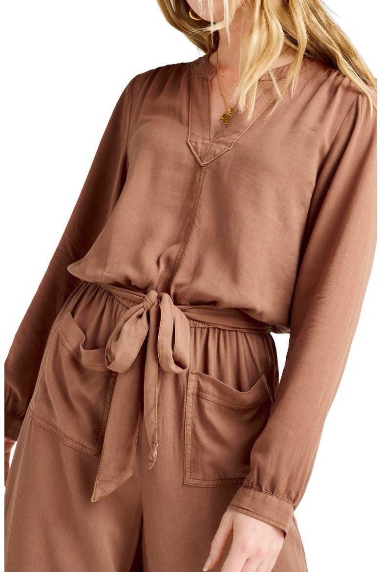 Teaghan Tie Waist Jumpsuit, Alternate, color, HENNA