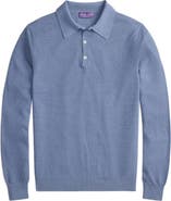Ralph Lauren Purple Label Long Sleeve Mulberry Silk & Cotton Polo Sweater