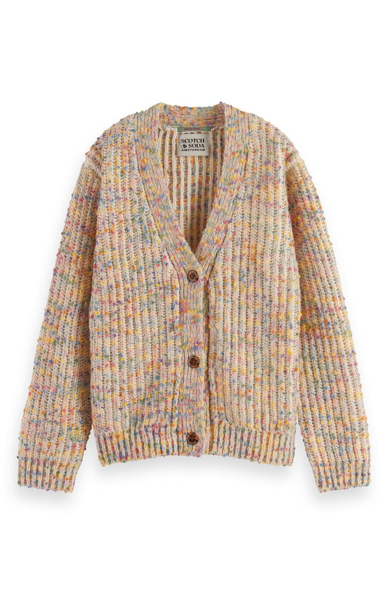 Scotch & Soda Kids' Mélange V-Neck Cardigan, Main, color, 
