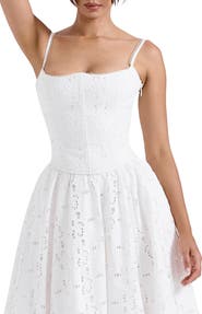 HOUSE OF CB Lorina Broderie Anglaise Lace Up Corset